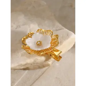 Elegant Stainless Steel Gold Flower Hair Clip 7 S4f26db85f54946eb96344065ef679314V