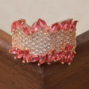 Two-Tone Pink and White Cubic Zirconia Ring 10 S4f4cc31682b5499e943718a2a7bc65bdK