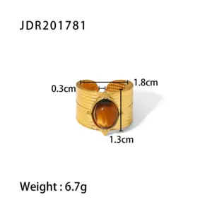 Elegant Stainless Steel Gold-Finish Fashion Ring Collection 17 S4f5f3b85e11a4a7c961165bad770ab6d4
