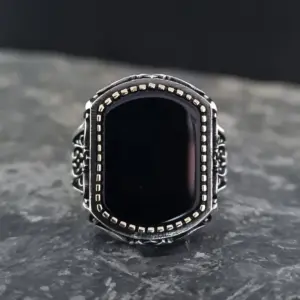Men's Silver Black Zircon Cocktail Ring 6 S4fb6836d14824894b0ea15f84d049721a