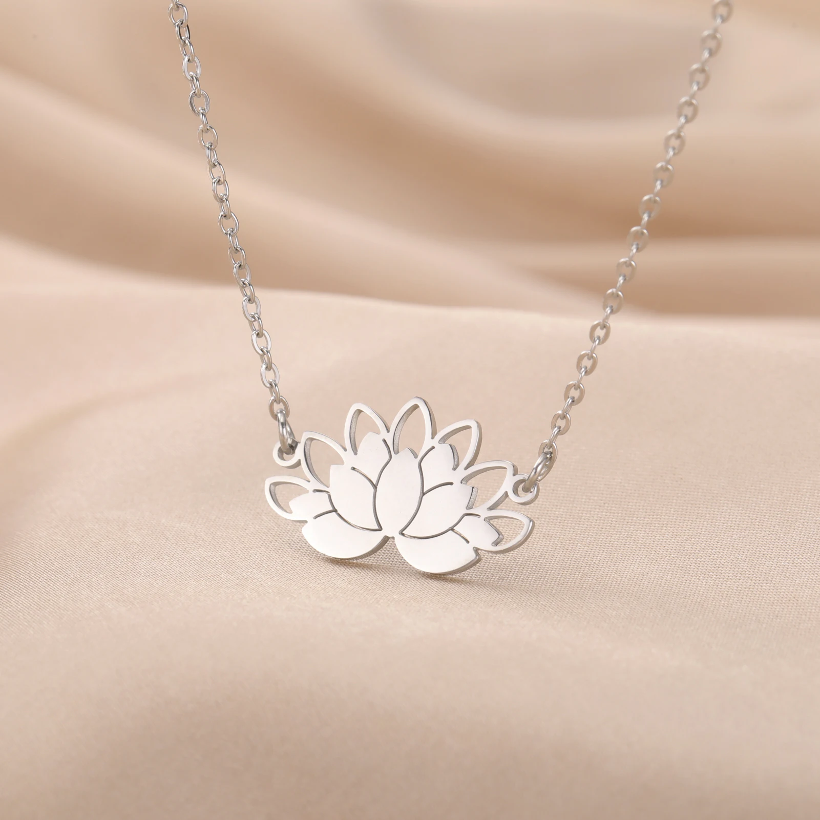 Elegant Lotus Pendant Necklace for Women 1 Elegant Lotus Pendant Necklace for Women
