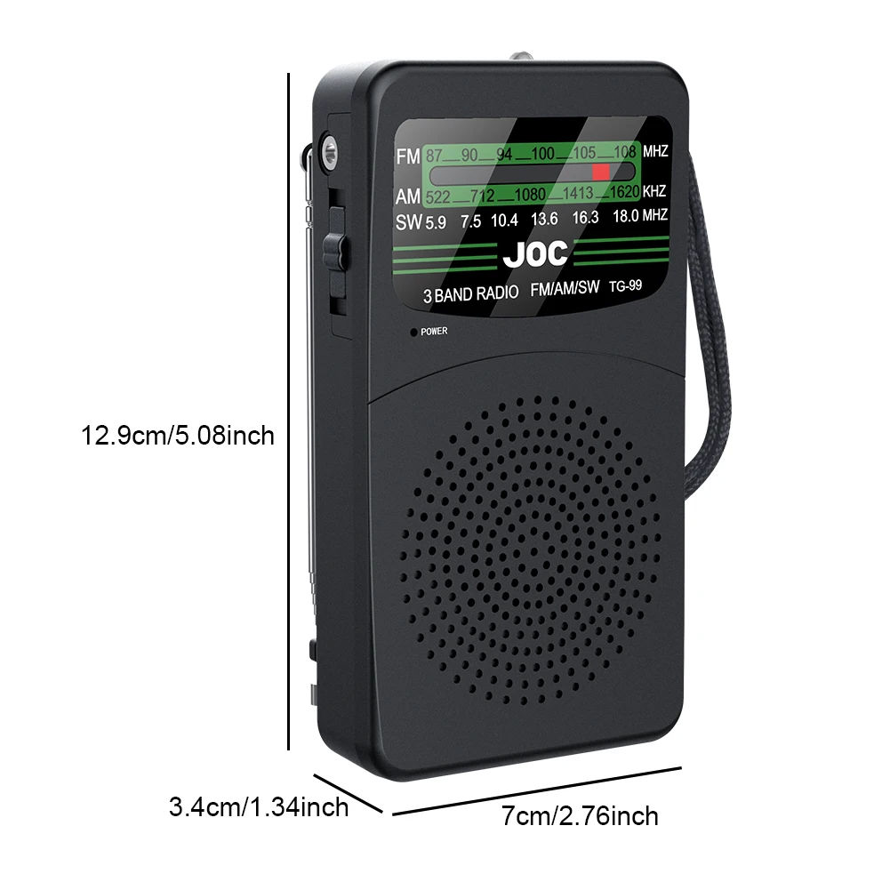 Black Portable Radio with Flashlight 6 Black Portable Radio with Flashlight - Image 6