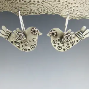 Vintage Bird Earrings with Gold and Silver Finish 3 S50302354f1964789a1721b8ab57dc246x