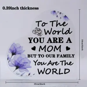 Heart-Shaped Acrylic Mom Gift with Floral Design 9 S50314a027767458ca99e6730ef9c82aek