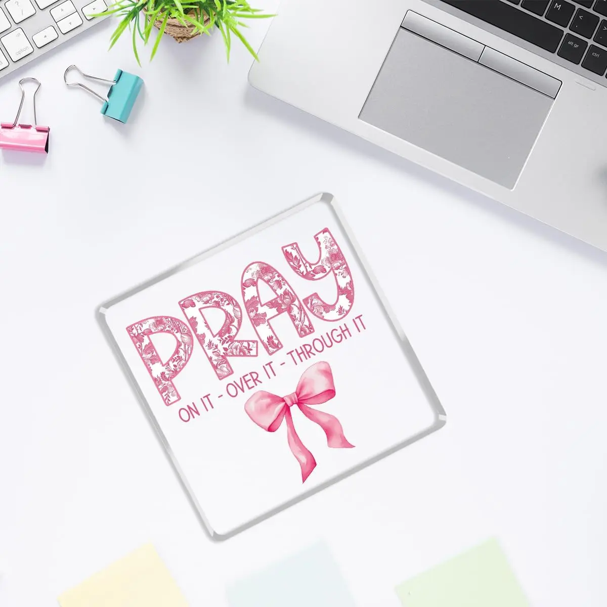 Pink Floral Pray Decor Plaque for Inspiration 4 Pink Floral Pray Decor Plaque for Inspiration - Image 4