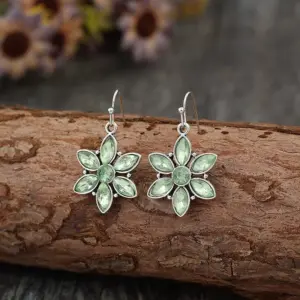 Vintage Silver and Green Stone Dangle Earrings 6 S50799426f1324c19a2820b8052cc9ea6k