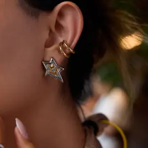 Stainless Steel Star Earrings with Rhinestone 10 S5085431aaa424e52b95311ddd11b7aba0