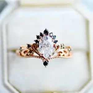 Rose Gold and Black Zircon Vintage Ring 6 S508f9ee79a77446a811d86bde70b5c0co