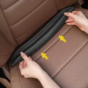 Black Car Seat Gap Filler 15.7" PU Leather