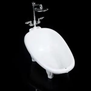 Miniature Dollhouse White Bathtub 16cm 12 S50e43643dc564ba6b5c8104a6c1c3e79x