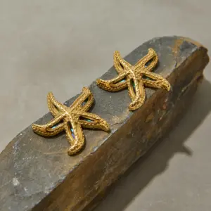 Stainless Steel Gold Starfish Earrings 11 S50edd34d7f5b41c1962665596c842309w