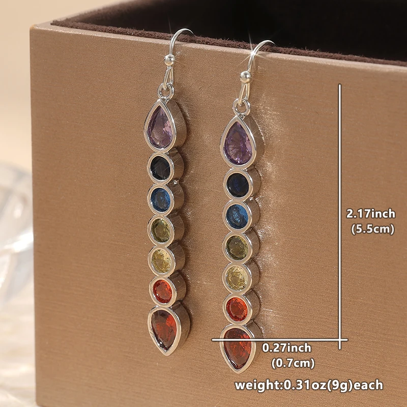 Vibrant Silver Geometric Drop Earrings 5 Vibrant Silver Geometric Drop Earrings - Image 5