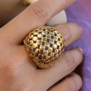 Bold Stainless Steel Gold Women's Ring 8 S510714786d5347ac814f2a91ae01b105T