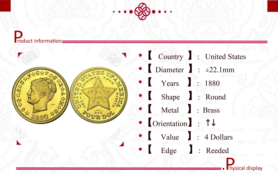Vintage 1880 US Replica Coin Collectible 6 Vintage 1880 US Replica Coin Collectible - Image 6