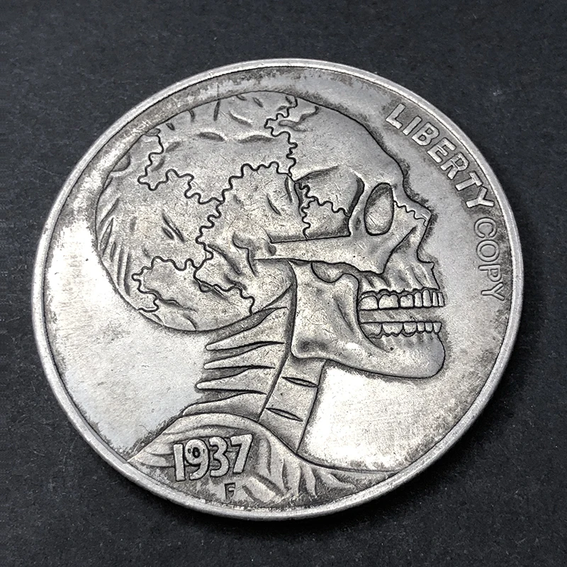 Vintage Copper Skeletal Coin with Steampunk Design 3 Vintage Copper Skeletal Coin with Steampunk Design - Image 3