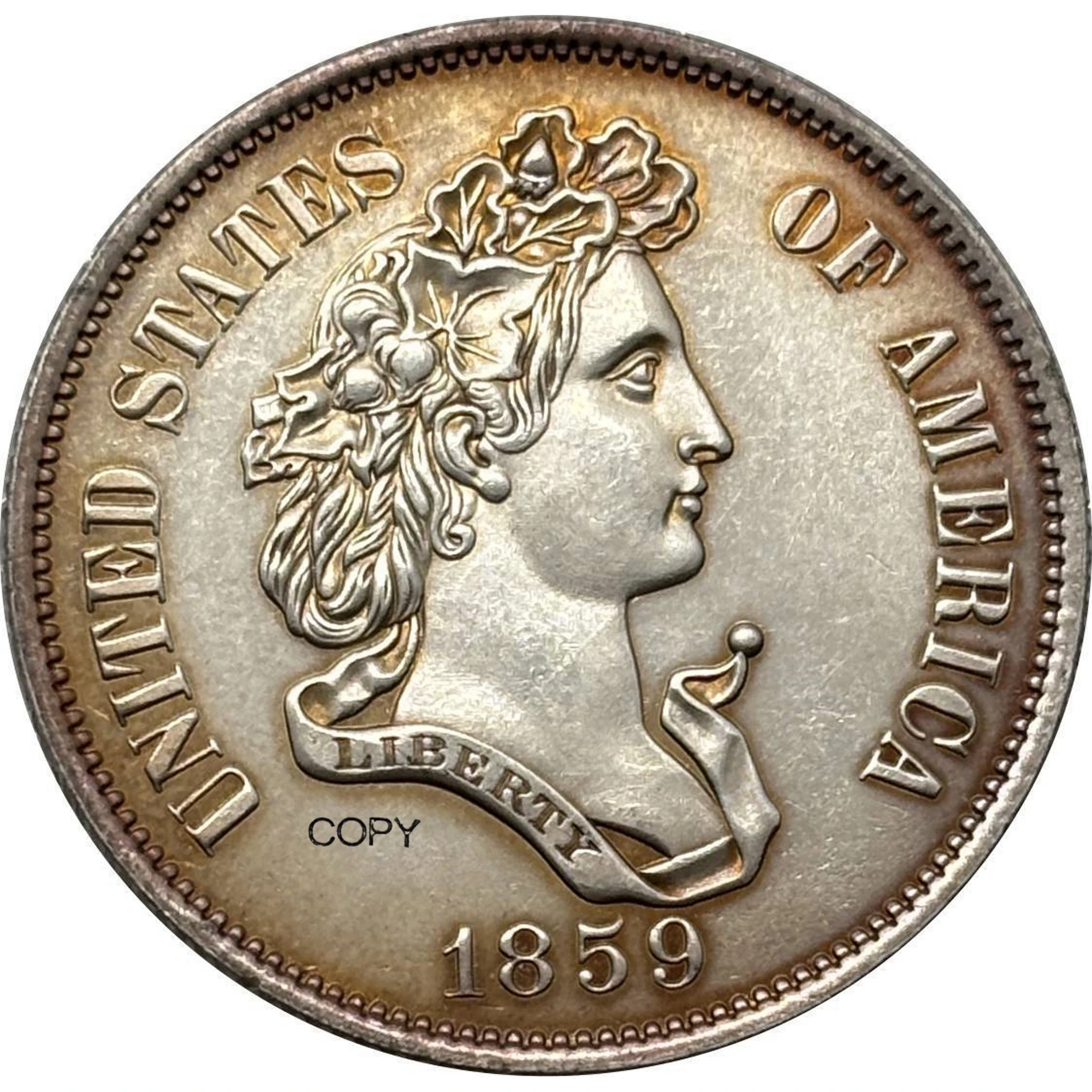 1859 Half Liberty Pattern Replica Coin 3 1859 Half Liberty Pattern Replica Coin - Image 3