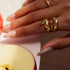 Women's Stainless Steel Gold Stackable Ring 12 S5141748e6aa8445f8414fc8c02ba4081R