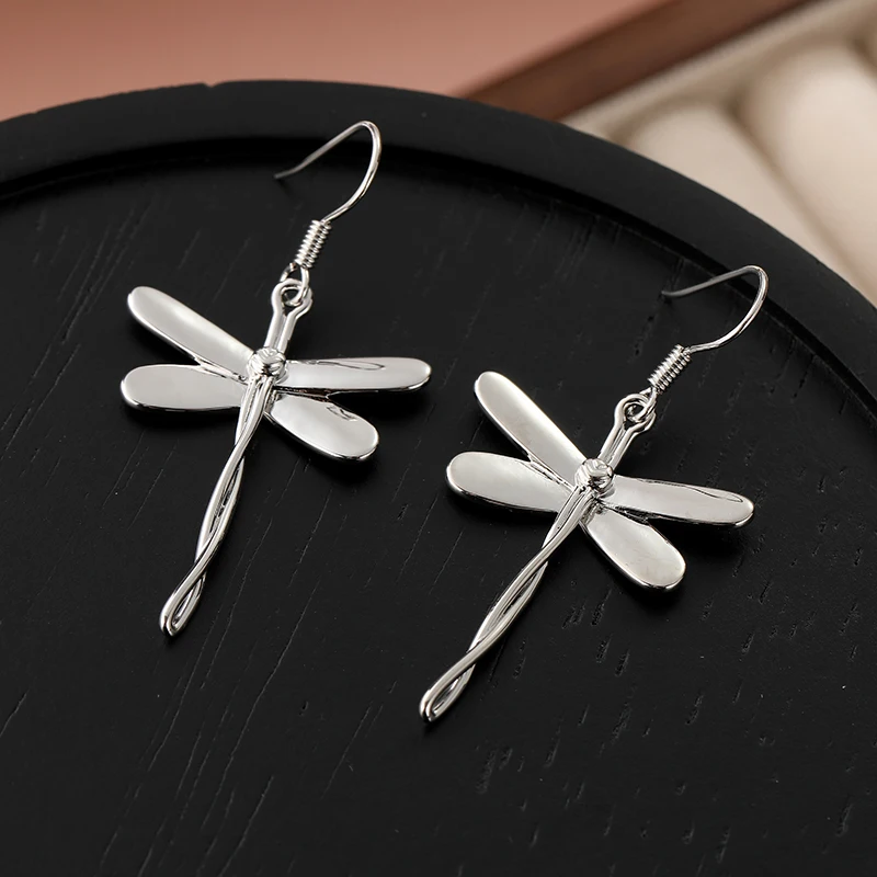 Vintage Silver Dragonfly Earrings for Women 3 Vintage Silver Dragonfly Earrings for Women - Image 3