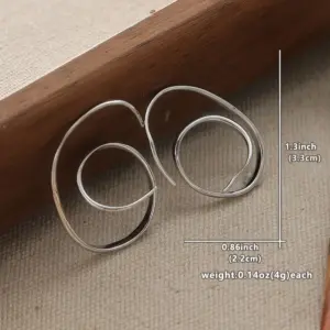 Silver Geometric Spiral Drop Earrings for Women 10 S51a871a6b6854af697344e13b495d7d0h