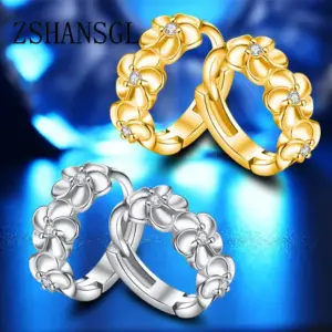 Sterling Silver Rose Flower Earrings 8 S51ddadb9c5bc44959d801d121566abefZ