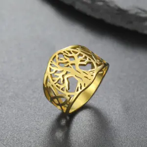 Vintage Tree of Life Silver and Gold Ring 8 S51e57c970a7f4b0aa0425281133eb65aX
