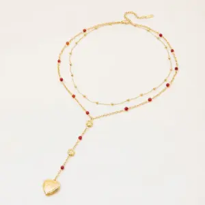 Elegant Gold over Stainless Steel Layered Necklace 12 S51f446e24a144e4197a49b9f24dfd185Q