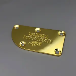 Metal Guitar Neck Plate in Chrome, Black & Gold 6 S51f66db8729b4b5083243f60a31c5e86E