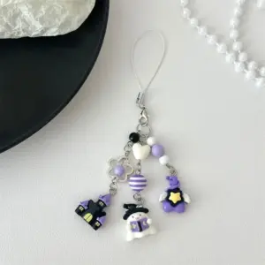 Halloween Ghost Keychain with Beads 17 S522877bc71464308986a9d8eb8f8751bt
