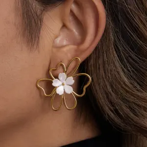 Floral Stainless Steel Earrings Set 12 S5252590d6119412db900954dc15505a2y