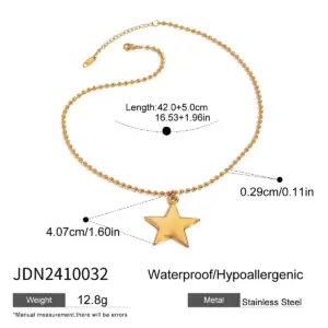 Stainless Steel Star Pendant Necklace 13 S52bba21adffa4c34aff74b501e2d55b24