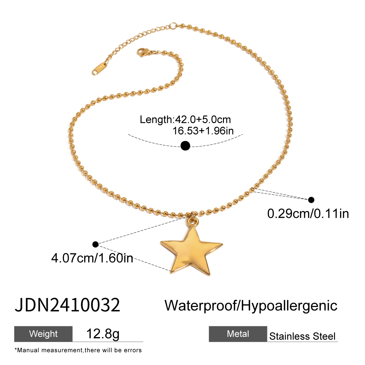 Stainless Steel Star Pendant Necklace 7 Stainless Steel Star Pendant Necklace - Image 7