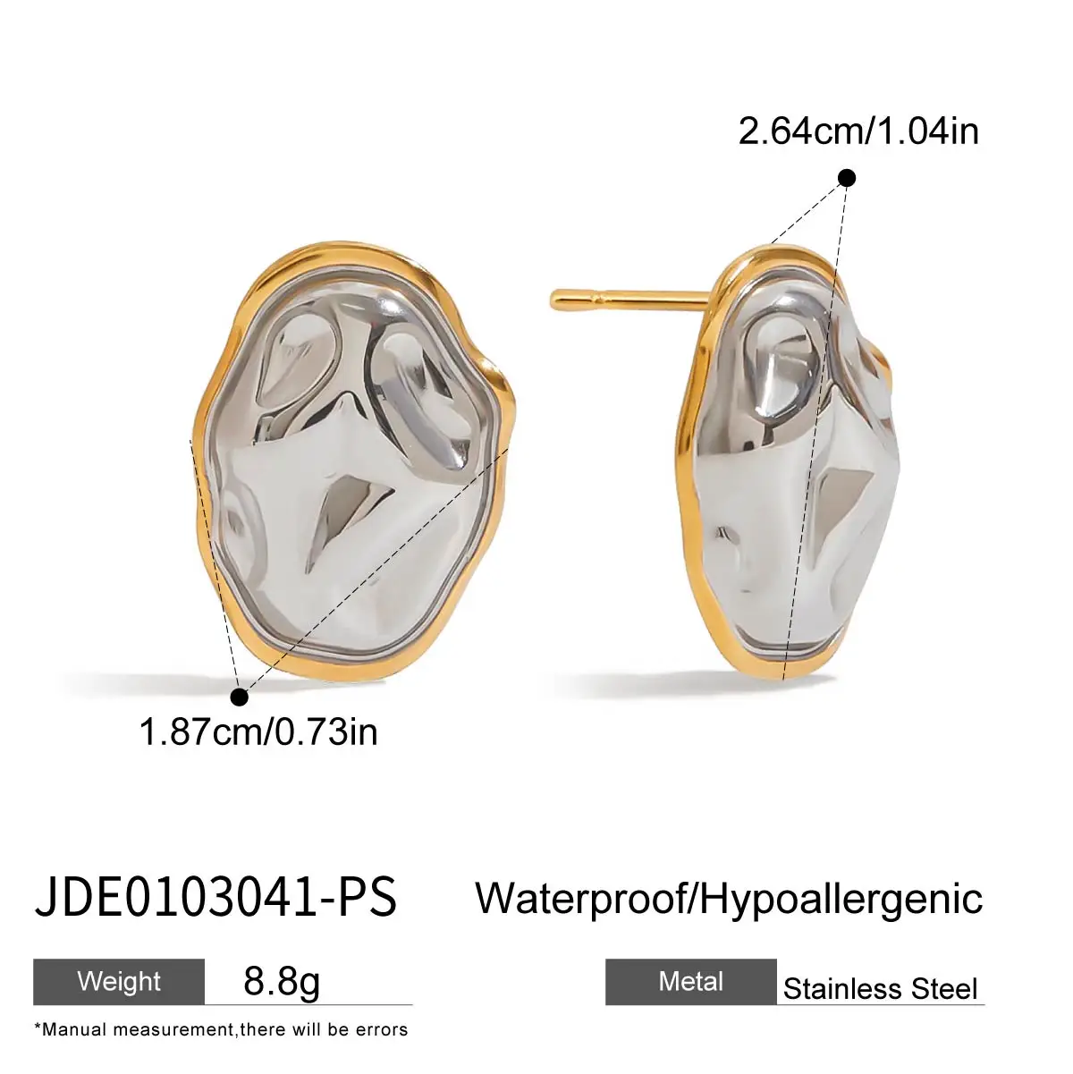 Stainless Steel Oval Sculptural Earrings 7 Stainless Steel Oval Sculptural Earrings - Image 7