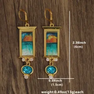 Gold Scenic Drop Earrings with Gemstone Accents 9 S531ebae8e1644334b2db757acbf9f740E