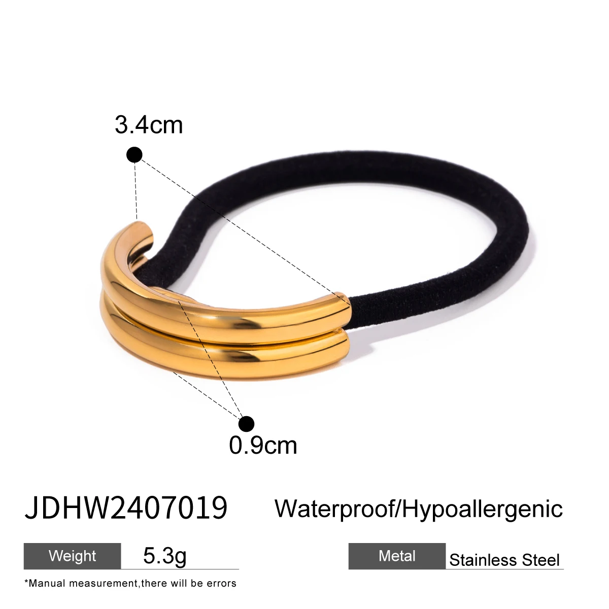 Stainless Steel Gold-Accented Hair Band 6 Stainless Steel Gold-Accented Hair Band - Image 6