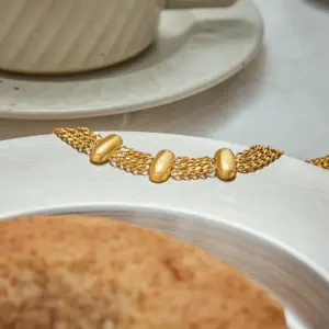 Stainless Steel Gold-Tone Three-Chain Bracelet 10 S535b15f2f19646ffab88e0795a2ef8a5r