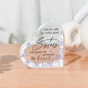 Clear Acrylic Sisterly Connection Heart Gift 8 S5368389eef1d46b7adce724f92d5cfee5