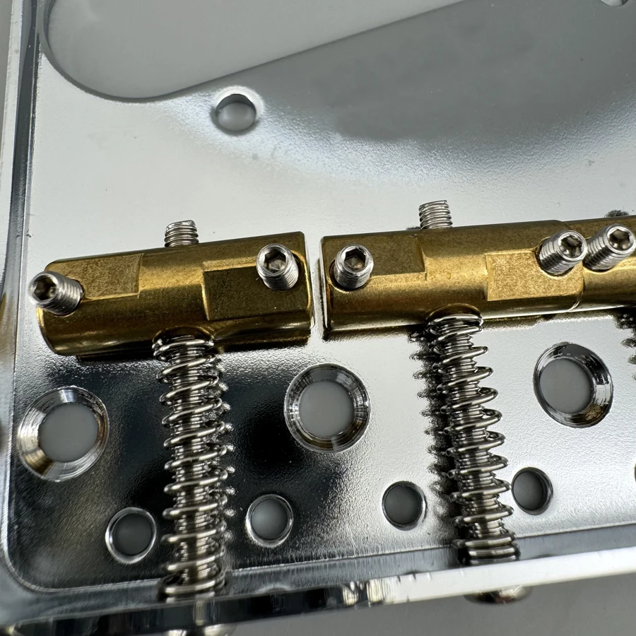 Left-Hand Chrome Vintage Guitar Bridge for Tele-style 3 Left-Hand Chrome Vintage Guitar Bridge for Tele-style - Image 3
