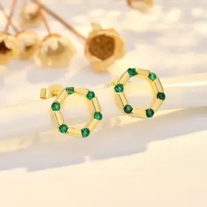 Elegant Hexagonal Sterling Silver Earrings LL-YS1067 10 S53afd007b1a3489ea657ec11b2a1c7d27