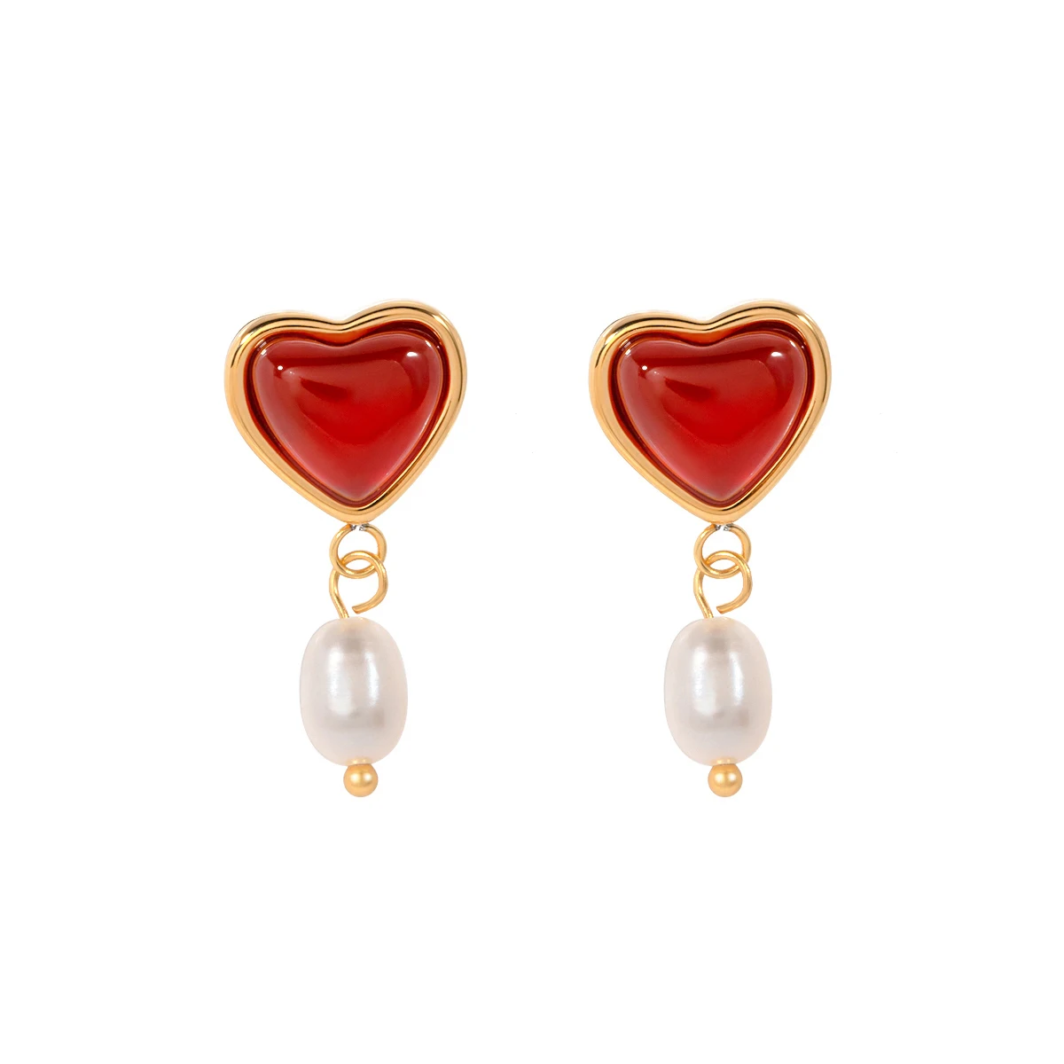Romantic Heart Jewelry Set with Red Onyx 7 Romantic Heart Jewelry Set with Red Onyx - Image 7
