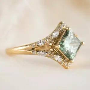 Green and White Geometric Cocktail Ring 6 S53bfce9f78d644179e25af53e39ed5f0A