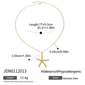 Stainless Steel Gold Starfish Necklace for Women 13 S54086782746543388e27ffe935a8fb8b6