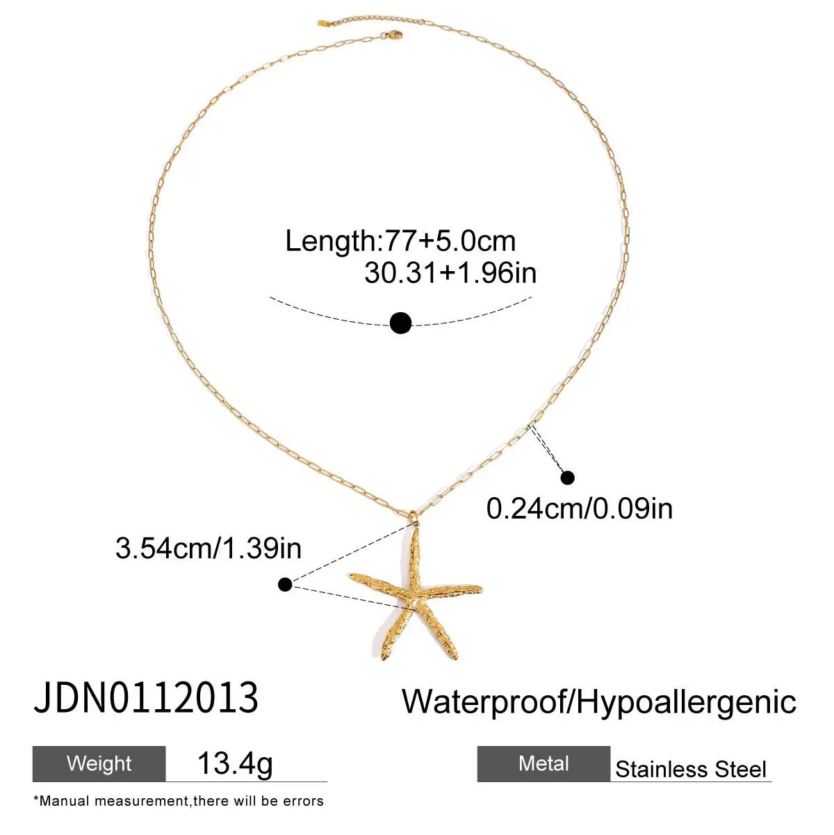 Stainless Steel Gold Starfish Necklace for Women 7 Stainless Steel Gold Starfish Necklace for Women - Image 7