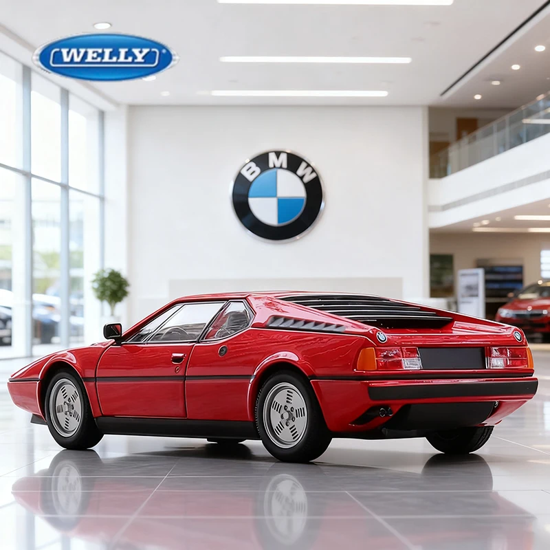 Red BMW M1 1:24 Diecast Model Car 1 Red BMW M1 1:24 Diecast Model Car