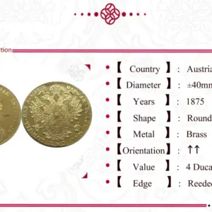 1875 Austrian Coin Replica with High-Relief Detailing 11 S549e78bfbdb841fbad8a9fe2c6379eedq