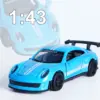 Vibrant Blue Alloy Supercar Model 1:43 Scale