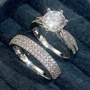 Elegant Silver-Tone Women’s Rings Set 9 S54ac7089154640cebd7fc60c6b81d978M
