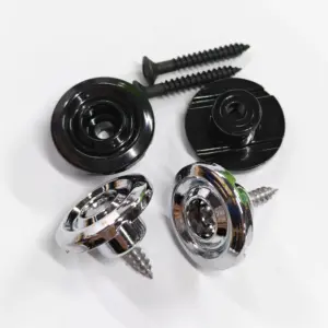 Bass Guitar String Tree Retainers Set—Chrome & Black
