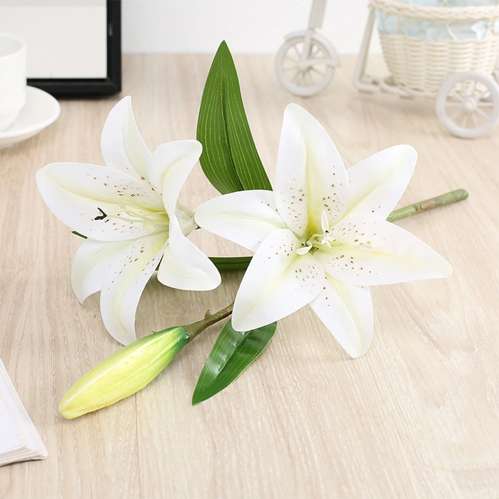 Artificial Lily Branch Decor with 15cm Open Flower 5 Artificial Lily Branch Decor with 15cm Open Flower - Image 5