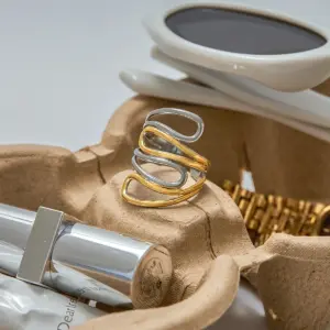 Stainless Steel Multi-Layer Geometric Ring 11 S54ea45d64b4d48eaadf45265f8b10067l