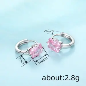Square Zircon Garnet Stud Earrings for Women 11 S55003c30983a48379afc9bae95704c314